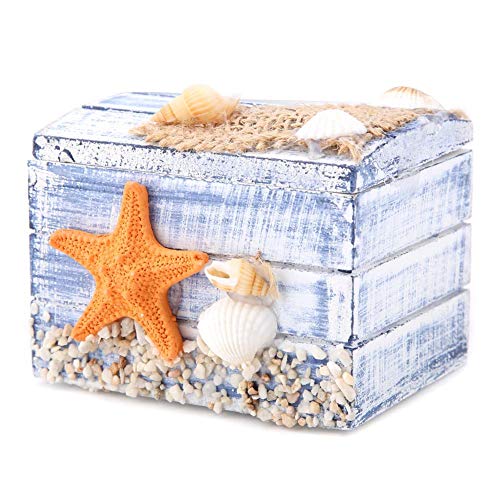 FTVOGUE Mediterranen Stil Holz Schmuckschatulle tragbare kleine Aufbewahrungskoffer () für Hochzeitsfest zugunsten behandelt Süßigkeiten Mini Geschenke Nähen Set Cosmetic von FTVOGUE