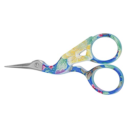 FTVOGUE Mini Farbenfrohe Kohlenstoffstahl Stickkranform Nähschere Zum Nähen oder Tägliche Lebensgebrauch (Lila Blume auf Weiß) von FTVOGUE