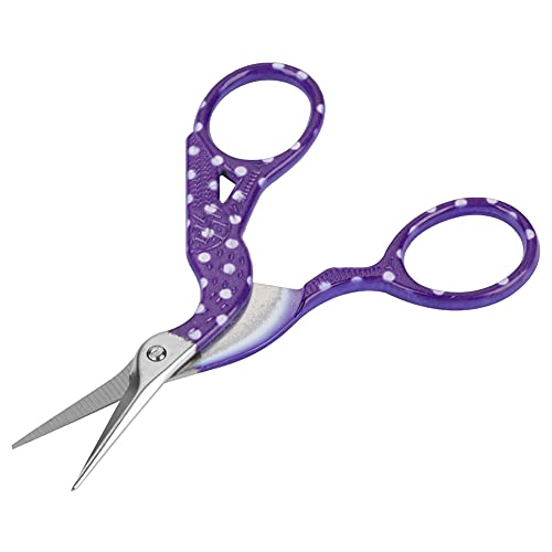 FTVOGUE Mini Farbenfrohe Kohlenstoffstahl Stickkranform Nähschere Zum Nähen oder Tägliche Lebensgebrauch (Polka Punkt weiß lila) von FTVOGUE