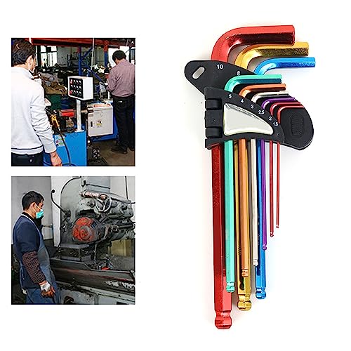 FTVOGUE Sechskantschlüssel Metall Langarm Arm für Effiziente Reparatur, 9PCS Star Key Tool Kit für Breite Anwendung, Wartung (BH 205-HL) von FTVOGUE