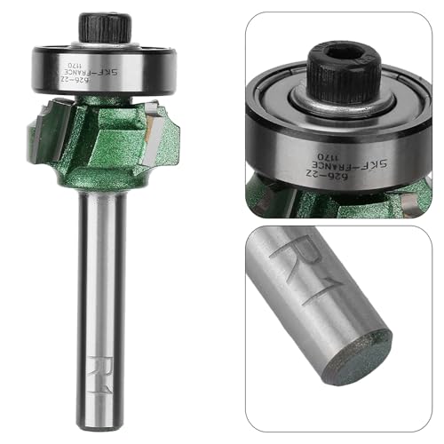 FTVOGUE Trimmer Router Bit R1 / R2 / R3 Holzfräser 4 Zähne Schnitt für Holzgraviermaschine (1/4 * R1) von FTVOGUE