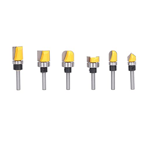 Flush -Trim -Router -Bit, 6pcs Flush -Trimmbit mit 6 Verschiedenen Formen für Handgefertigte Schubladen Wolfram -Carbid -Klinge, PTFE -Beschichtung, Trim Flush -Trim -Router -Bit, 6pcs Flush -Trimmbit mit 6 Verschiedenen Formen für Handgefertigte Schubladen Wolfram -Carbid -Klinge, PTFE -Beschichtung, Trim von FTVOGUE