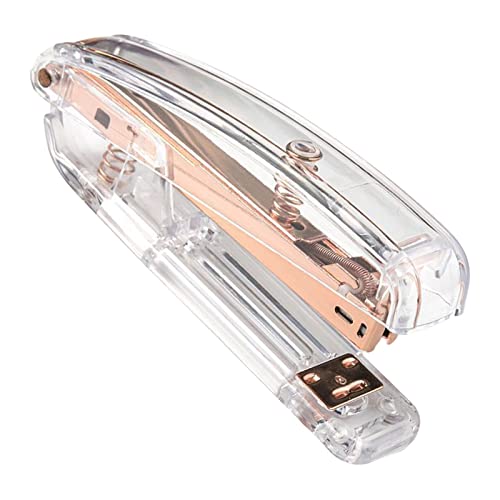 Kleiner Hefter mit Einem Einfachen Fußabdruck für die Schulklasse, der Desktop -Hefter für Flexible Nähte, Tragbares Acrylmetall (Roségold) von FTVOGUE