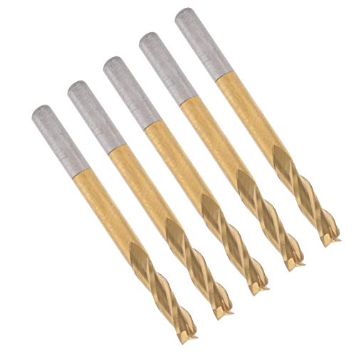 Mahlschneider, 5pcs Fräsenschneider 3-Flexion, Trägheitspatcheting-Schneiden-Gravur-Werkzeug Endmill 3.175x3.175x12x40 für 3D-Schnitzen, Fräsenwerkzeug Mahlschneider, 5pcs Fräsenschneider 3-Flexion, Trägheitspatcheting-Schneiden-Gravur-Werkzeug Endmill 3.175x3.175x12x40 für 3D-Schnitzen, Fräsenwerkzeug von FTVOGUE