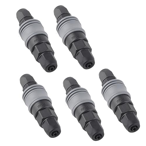 Selbstsichernder Pneumatischer Schnellverbinder, Kanal-Schnellverbinder, 5er-Set, C-Typ, Selbstsichernder Luftkompressor-Schlauchkupplungsstecker, Push-to-Connect-Armaturen von FTVOGUE