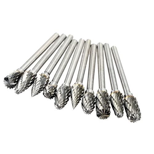Stahlkarbid -Grat -Werkzeug, 10pcs Elektrisches Mahlzubehör Carbid Mahlen Cutters Wolfram Burr Werkzeug Set CNC Gravur, Bohrbits von FTVOGUE