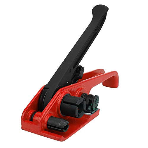 Stahlschnallspannermaschine, Handwerk mit Handheld -PP -PP -Klebeband, Rot, 16~19 Mm Breite, Tiefe Zahnrad, Schmierrolle, für Alle Arten von Bändern (Rot) von FTVOGUE
