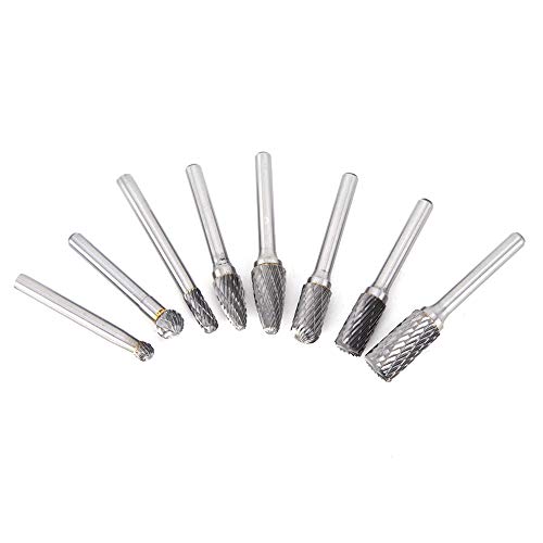 Wolfram -Stahlschleifenköpfe, Schneidkarbid -Burrs Set, 8pcs Wolfram -Stahlschleifköpfe Burrs Kits für Holzbearbeitung, Bohrungen, Endmühlen Wolfram -Stahlschleifenköpfe, Schneidkarbid -Burrs Set, 8pcs Wolfram -Stahlschleifköpfe Burrs Kits für Holzbearbeitung, Bohrungen, Endmühlen von FTVOGUE