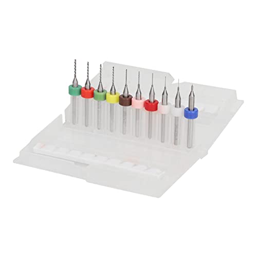 Wolframstahl-Spiralbohrer, 10-teiliges Bohrer-Set, 18-Zoll-Schaft, Wolframstahl-Bohrer mit Hoher Härte, Hohe Biegung, Extra Lange Bohrer (0,1–1,0 mm) von FTVOGUE