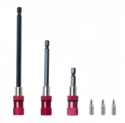 FTXanty Bithalter Magnetisch 3Pcs (65+100+150mm) Trockenbau Bit 1/4 Sechskantschaft Schnellwechsel Magnet Bithalter für Elektrische Bohrmaschine Schlagschrauber Schraubenzieher von FTXanty