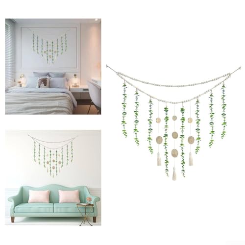 Dekorative Boho Eukalyptus Girlande zum Aufhängen mit Holzperlen und Quasten, künstliche Blätter für Wohnräume einschließlich Wohnzimmer Schlafzimmer Kinderzimmer Dekorative Boho Eukalyptus Girlande zum Aufhängen mit Holzperlen und Quasten, künstliche Blätter für Wohnräume einschließlich Wohnzimmer Schlafzimmer Kinderzimmer von FUANA