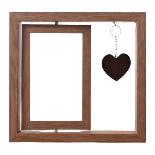 Doppelseitiger Bilderrahmen aus Holz mit drehbarem Display, personalisiert für Paare, geeignet für die Präsentation von zwei Fotos, Konstruktion für dauerhaften Gebrauch (dunkle Liebe) von FUANA