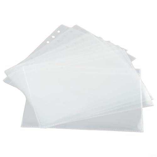 FUANA A5 Fotoalbum-Nachfüllfolie, transparent, Aufbewahrungshüllen für Kartensammlung, 10 Stück (A5-1 Gird) von FUANA