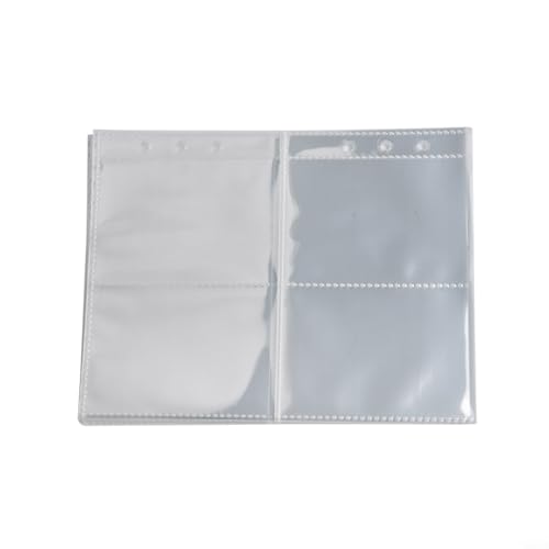 FUANA A5-Fotoalbum-Nachfüllfolie, transparent, für Kartensammlung, 10 Stück (A5-4 Gird) von FUANA