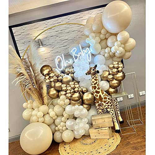 Ballon Girlande Beige,Beige Luftballon Girlande,130pcs Sand Weiß Gold Ballongirlande Boho Ballons Deko für Hochzeit Geburtstag Geschlecht Reveal Jahrestag Baby Dusche Engagement Party Dekoration von FUBABCO