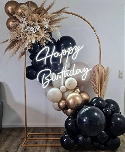 Schwarz Gold Ballons Girlande Set,138Pcs schwarz und Sand weiß Luftballons Girlande Kit mit Metallic Gold Party Ballons für Geburtstag Party, Hochzeit, Graduierung, Neujahr, Jahrestag Dekoration von FUBABCO