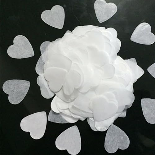 FUBESK 10000 Stück weißes Seidenpapier Herz Konfetti biologisch abbaubar Konfettipapier für Hochzeit Party gefüllte Ballon oder Tischdekoration (weiß) von FUBESK