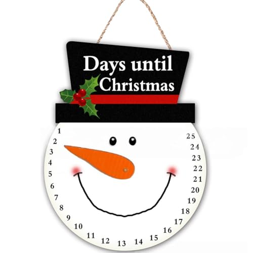 FUBESK Holz-Weihnachts-Countdown-Kalender, 2er-Set, festliches Weihnachtsmann-Adventsschild für Ferienhausdekoration, hängendes Holzschild für Weihnachts-Countdown an Wandtür, wiederverwendbarer FUBESK Holz-Weihnachts-Countdown-Kalender, 2er-Set, festliches Weihnachtsmann-Adventsschild für Ferienhausdekoration, hängendes Holzschild für Weihnachts-Countdown an Wandtür, wiederverwendbarer von FUBESK