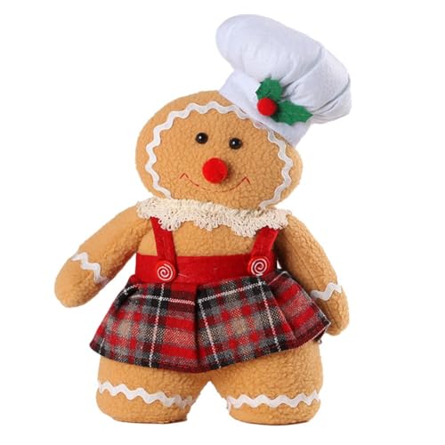 FUBESK Plüschstoff Weihnachten Paar Puppe Dekoration für festliche Ferien Home Décor, weiche niedliche Ornamente für Desktop Kaminsims, Tischdisplay, sicher für Kinder Haustiere, charmant saisonal (A) von FUBESK