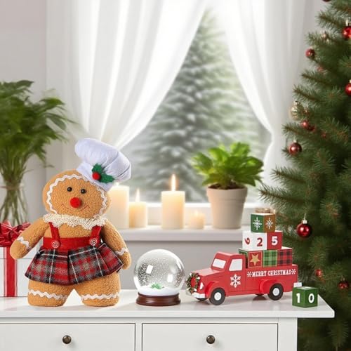 FUBESK Plüschstoff Weihnachten Paar Puppe Dekoration für festliche Ferien Home Décor, weiche niedliche Ornamente für Desktop Kaminsims, Tischdisplay, sicher für Kinder Haustiere, charmant saisonal (C) von FUBESK