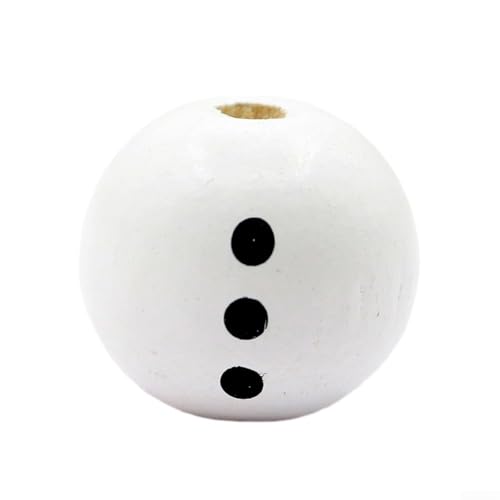 Holzperlen-Set, Weihnachtsmotiv, Schneemann-Perlen für lustige DIY-Schmuckkreationen (Schneemann-Bauch), 100 Stück von FUBESK