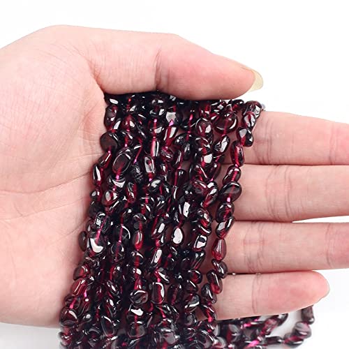 5 x 8 mm ovale Kiessteinperlen, natürlicher Granat, lose Perlen for die Schmuckherstellung, DIY-Halskette, Armband, Zubehör, handgefertigtes Kunsthandwerk kaixun von FUERLI