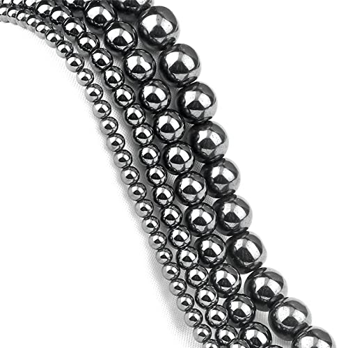 FUERLI Magnetit schwarzer Gallenstein DIY Naturstein 8 mm/6 mm/5 mm/4 mm runde lose Perlen for Schmuckherstellung, Armband, Halskette, Zubehör, 8 mm Kristalldekoration (Size : 5mm) von FUERLI