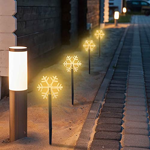 5 Pcs Sterne Solar Weihnachtsbeleuchtung Gartenleuchte, Solar Lichterkette Außen Sterne LED Garten Leuchtstäbe Balkon Weihnachts Deko, Für Garten Patio Party von FUFRE