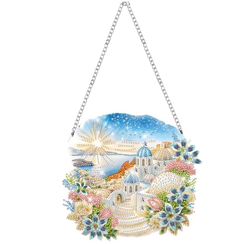 Diamond Painting Fensterbilder Fisch Maritime Deko Diamond Painting Tiere Fensterdeko Hängend Diamant Painting Anhänger mit Kette Maritime Diamant Malerei Basteln für Kinder Und Erwachsene (B) von FUFRE