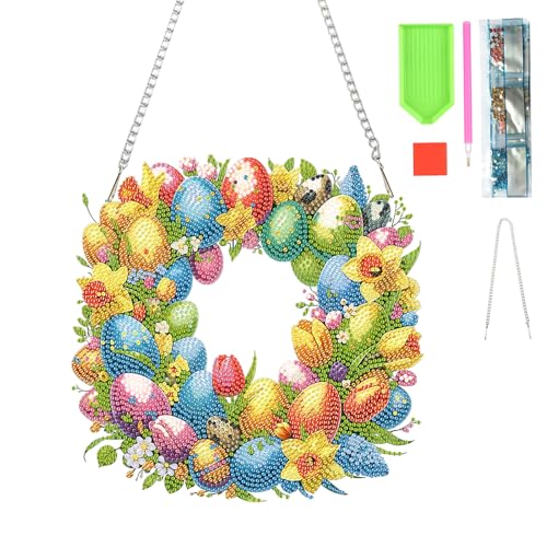 Diamond Painting Ostern Kits, Rosa Diamant Painting zum Aufhängen, DIY Osterdeko zum Aufhängen, 5D Diamond Painting Bastelset Ostern, Hase Blumen Diamantmalerei für Ostern Frühling Dekoration (F-3) Diamond Painting Ostern Kits, Rosa Diamant Painting zum Aufhängen, DIY Osterdeko zum Aufhängen, 5D Diamond Painting Bastelset Ostern, Hase Blumen Diamantmalerei für Ostern Frühling Dekoration (F-3) von FUFRE