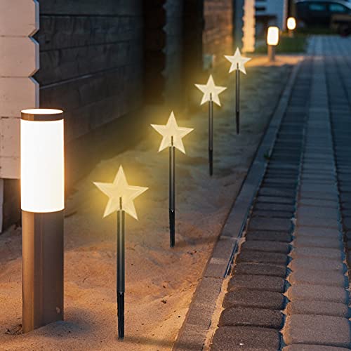 FUFRE 5 Pcs Sterne Weihnachtsbeleuchtung Gartenleuchte, Solar Lichterkette Außen Sterne LED Garten Leuchtstäbe Balkon Weihnachts Deko, Für Garten Patio Party FUFRE 5 Pcs Sterne Weihnachtsbeleuchtung Gartenleuchte, Solar Lichterkette Außen Sterne LED Garten Leuchtstäbe Balkon Weihnachts Deko, Für Garten Patio Party von FUFRE