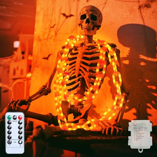 FUFRE Halloween Lichterkette Batterie, 2M Halloween Deko Lichterkette mit Timer, 8 Leuchtmodi, Fernbedienung, IP65 Wasserdicht, LED Ketten Lichterketten für Innen Außen Garten Helloween Dekoration FUFRE Halloween Lichterkette Batterie, 2M Halloween Deko Lichterkette mit Timer, 8 Leuchtmodi, Fernbedienung, IP65 Wasserdicht, LED Ketten Lichterketten für Innen Außen Garten Helloween Dekoration von FUFRE