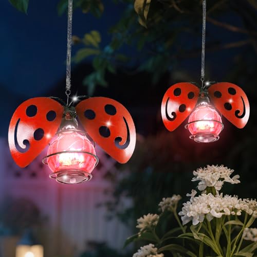 FUFRE Schmetterling Solar Deko Lichterkette Aussen Hängend, LED Schmetterling Solarlampen für Außen Hängend, Gartendeko für Draußen Wetterfest Tiere Solarleuchten für Terrasse, Balkon (2 Käfer) FUFRE Schmetterling Solar Deko Lichterkette Aussen Hängend, LED Schmetterling Solarlampen für Außen Hängend, Gartendeko für Draußen Wetterfest Tiere Solarleuchten für Terrasse, Balkon (2 Käfer) von FUFRE