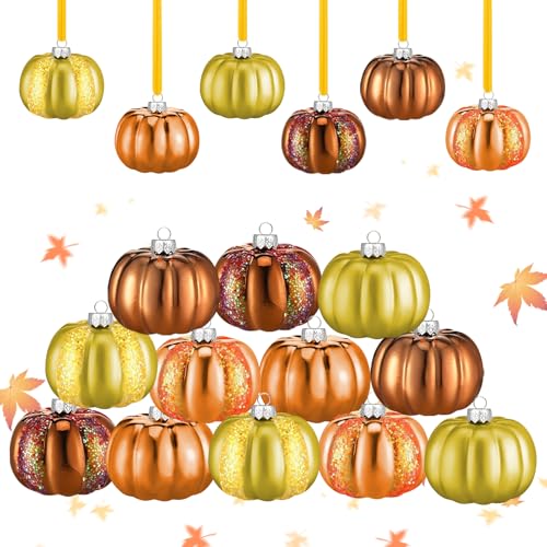 Herbstdeko Kürbis Hängend, 12 Stück Herbst Deko Kürbis, Herbstdeko Innen Zum Aufhängen, Kunststoff Weihnachtskugeln Zierkürbisse Deko Ornament für Halloween Deko Thanksgiving Fenster Dekoration (B) Herbstdeko Kürbis Hängend, 12 Stück Herbst Deko Kürbis, Herbstdeko Innen Zum Aufhängen, Kunststoff Weihnachtskugeln Zierkürbisse Deko Ornament für Halloween Deko Thanksgiving Fenster Dekoration (B) von FUFRE