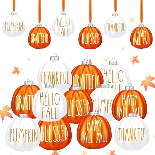Herbstdeko Kürbis Hängend, 12 Stück Herbst Deko Kürbis, Herbstdeko Innen Zum Aufhängen, Kunststoff Weihnachtskugeln Zierkürbisse Deko Ornament für Halloween Deko Thanksgiving Fenster Dekoration (A) Herbstdeko Kürbis Hängend, 12 Stück Herbst Deko Kürbis, Herbstdeko Innen Zum Aufhängen, Kunststoff Weihnachtskugeln Zierkürbisse Deko Ornament für Halloween Deko Thanksgiving Fenster Dekoration (A) von FUFRE