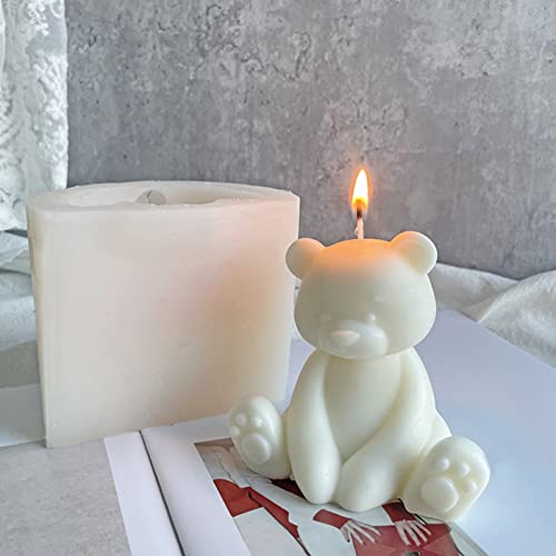 Kerzen Formen Silikon, 3D Silikonform Bär Silikonform Tiere DIY Seifenform Kuchendekoration Fondant Pralinen Backform Hochzeit Babyparty Geburtstagsgeschenk Partydekoration Handwerk (B) von FUFRE