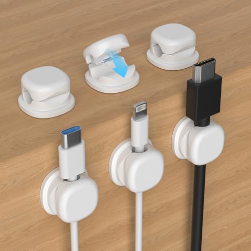 Ladekabel Magnetische Kabel Organizer Lagerung Halter, 6 Stück Kabelhalter Selbstklebend Magnetisch, Automatische Schließung Kabelclips Schreibtisch, Kabelmanagement Kabelklemmen für Netzkabel (B) von FUFRE