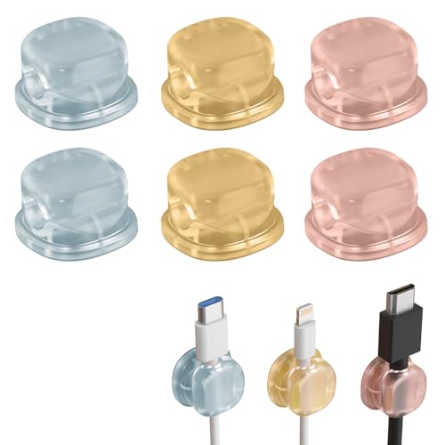 Ladekabel Magnetische Kabel Organizer Lagerung Halter, 6 Stück Kabelhalter Selbstklebend Magnetisch, Automatische Schließung Kabelclips Schreibtisch, Kabelmanagement Kabelklemmen für Netzkabel (C) von FUFRE