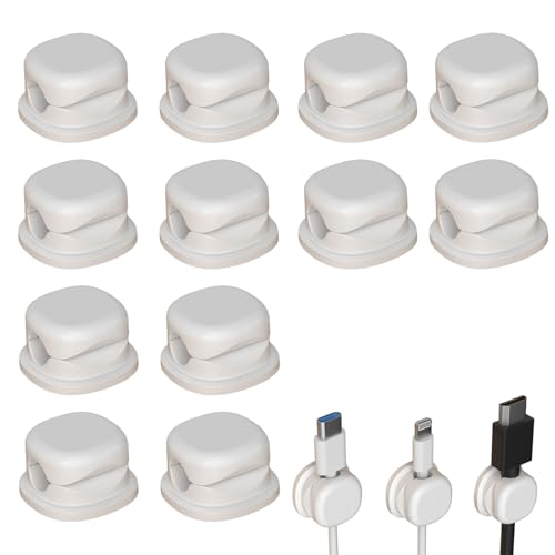 Ladekabel Magnetische Kabel Organizer Lagerung Halter, 6 Stück Kabelhalter Selbstklebend Magnetisch, Automatische Schließung Kabelclips Schreibtisch, Kabelmanagement Kabelklemmen für Netzkabel (2B) von FUFRE