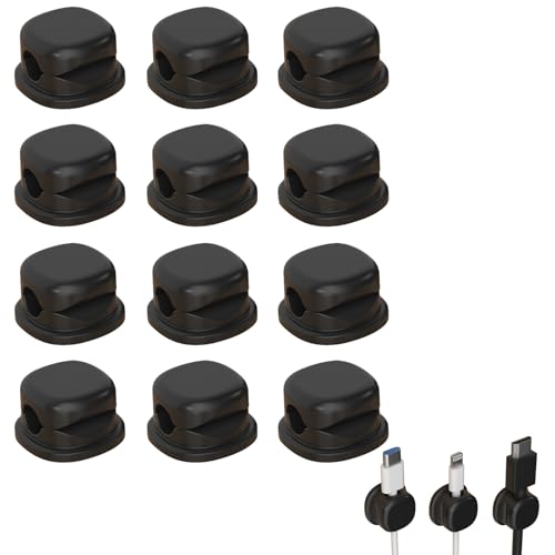 Ladekabel Magnetische Kabel Organizer Lagerung Halter, 6 Stück Kabelhalter Selbstklebend Magnetisch, Automatische Schließung Kabelclips Schreibtisch, Kabelmanagement Kabelklemmen für Netzkabel (2A) von FUFRE