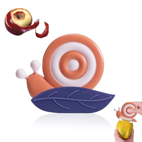 Schnecken Sparschäler Kinder, Keramik Kartoffelschäler Schnecke, Tragbar Gemüseschäler mit Rutschfe Griff, Obstschäler Gurkenschäler Spargelschäler mit Anti Schneide Handschuhe für Camping (Orange) Schnecken Sparschäler Kinder, Keramik Kartoffelschäler Schnecke, Tragbar Gemüseschäler mit Rutschfe Griff, Obstschäler Gurkenschäler Spargelschäler mit Anti Schneide Handschuhe für Camping (Orange) von FUFRE