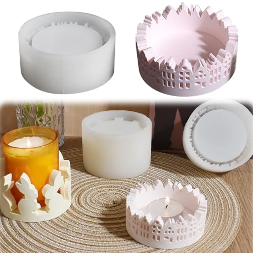 Silikonform Kerzenhalter, 2025 Neu Silikonformen Gießformen Ostern, Silikonformen Gießformen, Silikonform Ostern mit Hase deko, Gießform Ostern, Silikon Gießform Ostern, für DIY Ostern Deko (B) von FUFRE