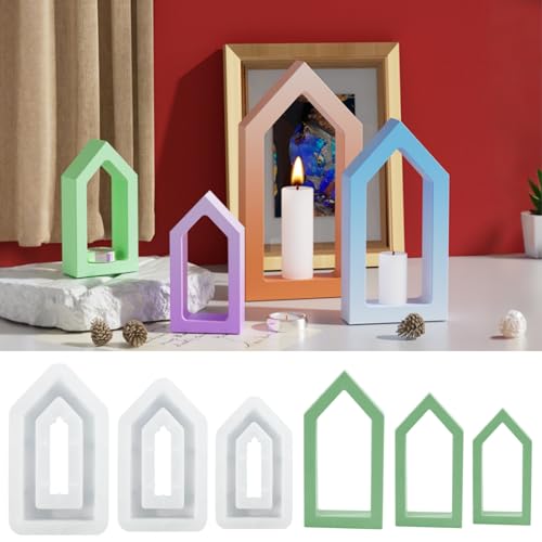 Silikonform Ostern, 3er Set Silikonform Haus, DIY Gießformen Silikon, Silikonformen, Silikonformen Gießformen, Silikon Gießform Ostern, Gießform Ostern Häuser, für DIY Osterdeko Handwerk (B) von FUFRE