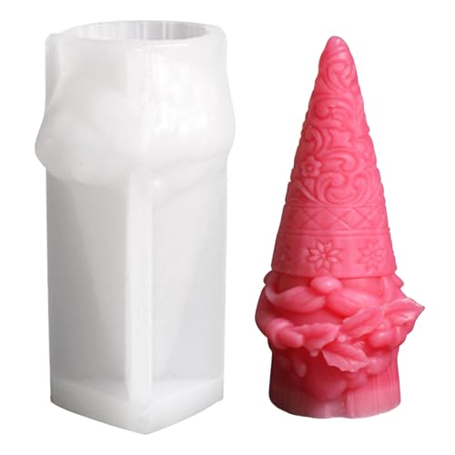 Silikonform Weihnachten, Silikonformen Gießformen Weihnachtsmann Wichtel, Gießformen Silikon Weihnachten, Gießform Weihnachte, Gipsformen Kerzenformen Zum Gießen für DIY Weihnachtsdeko (B) von FUFRE
