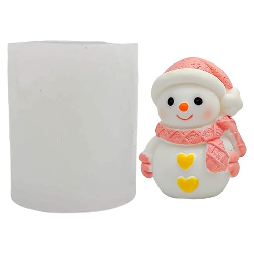 Silikonform Weihnachten Schneemann, 3D Silikonformen Gießformen Weihnachten Kerzenformen zum Gießen, Silikon Gießform Schneemann Gips Zum Gießen für Weihnachtsdeko (B) von FUFRE