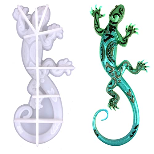 Silikonformen Epoxidharz Tiere 3D Seepferdchen Gecko Resin Gießform, DIY Handgemachte Epoxidharz Formen Silikon Tiere Silikon Gießformen für Anhänger Halskette Ohrringe Basteln (Gecko) von FUFRE