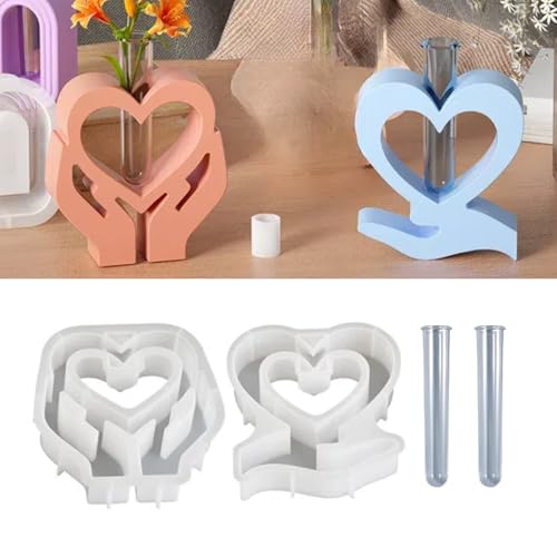 Silikonformen Gießformen Frühling, 2 Stück Herz Vase Silikonform, Herz Vase Gießformen Silikon Ostern Frühling Gipsformen zum gießen, Epoxidharz Formen zur Herstellung von Vasen Handwerk (Hände Herz) Silikonformen Gießformen Frühling, 2 Stück Herz Vase Silikonform, Herz Vase Gießformen Silikon Ostern Frühling Gipsformen zum gießen, Epoxidharz Formen zur Herstellung von Vasen Handwerk (Hände Herz) von FUFRE