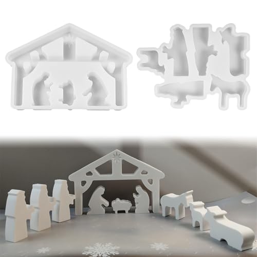 Silikonformen Gießformen Häuser Kerzenformen zum Gießen, Silikonform Haus mit Fenster, Kerzenform Seifenform Epoxidharz Formen Haus Silikonform für Sojawachs Kerzen, Seife, Gips, Handwerk (18) von FUFRE