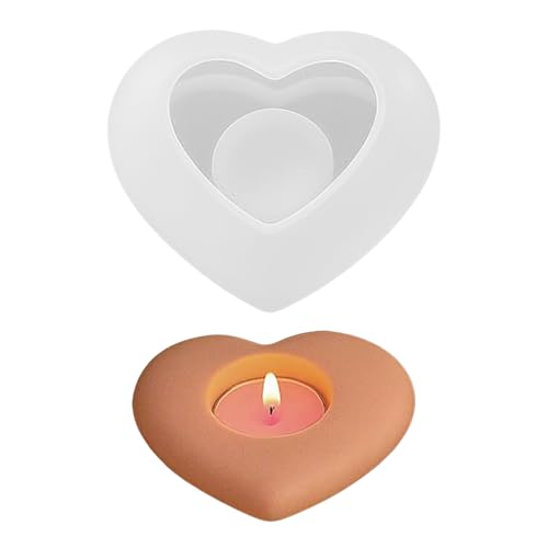 Silikonformen Gießformen Herz Kerzenhalter, Silikonform Kerzenhalter Stern Mond, Gipsformen Silikon Mond Kerzenbecher, Gipsformen Kerzenformen Zum Gießen für Beton Gips Schmuck Schachtel (A) von FUFRE