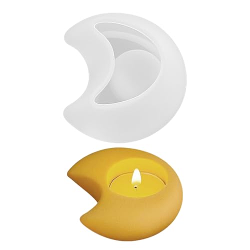 Silikonformen Gießformen Herz Kerzenhalter, Silikonform Kerzenhalter Stern Mond, Gipsformen Silikon Mond Kerzenbecher, Gipsformen Kerzenformen Zum Gießen für Beton Gips Schmuck Schachtel (B) von FUFRE